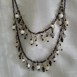 Handmade necklace with polished semi precious stones